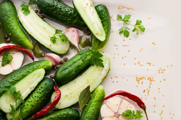 Traditional cucumber in marinade