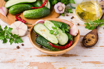Traditional cucumber in marinade
