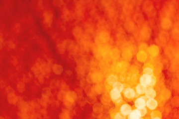 Closed up blurred red and orange color of velvet paper lantern