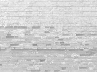 White old brick damaged rough wall texture background grunge.