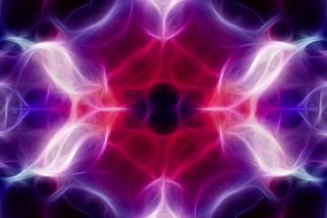 Abstraction of colorful kaleidoscope ornament in red and blue colors  