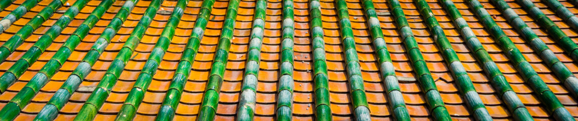Bamboo and tile roof background