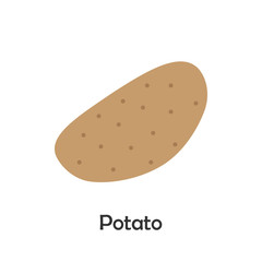 Potato in cartoon style, card with vegetable for kid, preschool activity for children, vector illustration