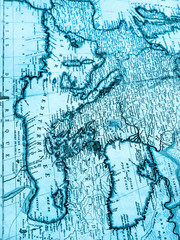 古地図　中東とヨーロッパ
