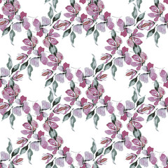Floral seamless pattern, watercolor illustration