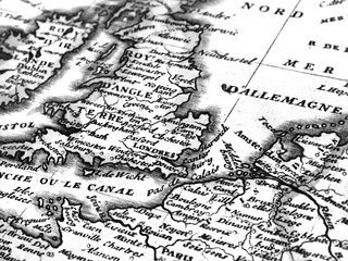 Fototapeta premium 古地図 イギリスとフランス