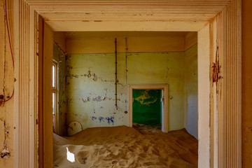 Sand has invaded and taken over these rooms in Kolmanskoppe