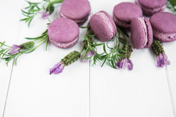 french macarons with lavender flavor