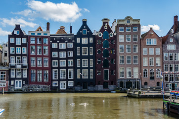 Naklejka premium Crooked Houses of Amsterdam
