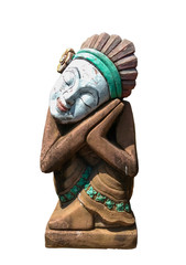 Indians art statue isolated on white