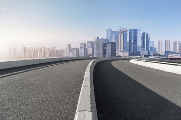 Road surface and skyline of Chongqing urban construction