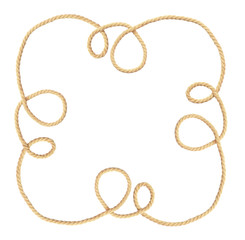 Cotton curled rope in a square frame