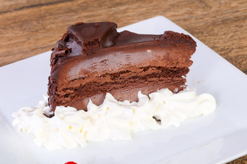 Chocolate cake with cream
