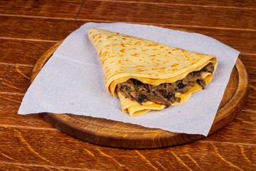 Pancake with mushroom