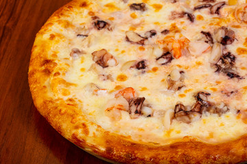 Pizza with seafood