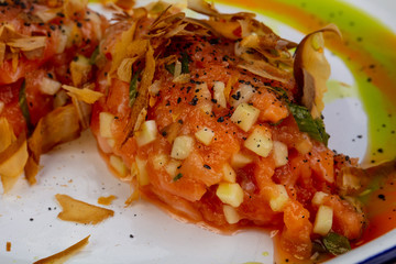 Tasty salmon tartar