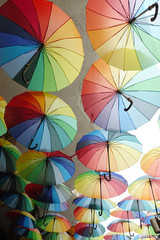 Colorful umbrellas background.