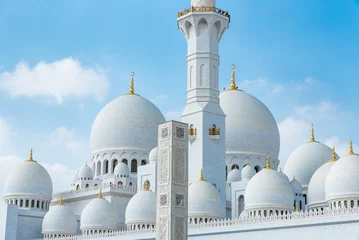 Foto op Plexiglas Kuppeln Sheikh Zayed Moschee in Abu Dhabi © dietwalther