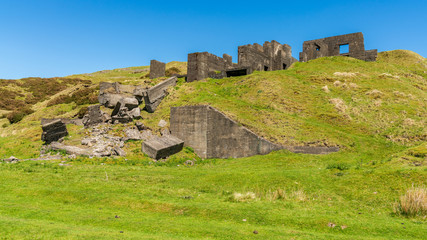 Quarry ruins at Titterstone Clee near Cleeton, Shropshire, England, UK