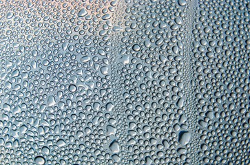 Drops of condensed water on the bottle