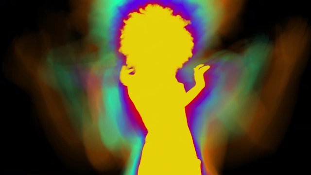 silhouetted shadow dancer woman in disco and club scene