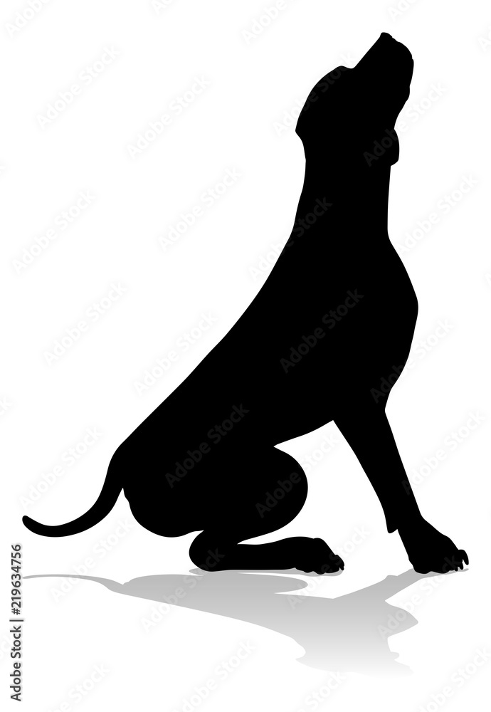 Canvas Prints Dog Silhouette Pet Animal