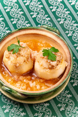 蕪の詰め物　蟹あんかけ