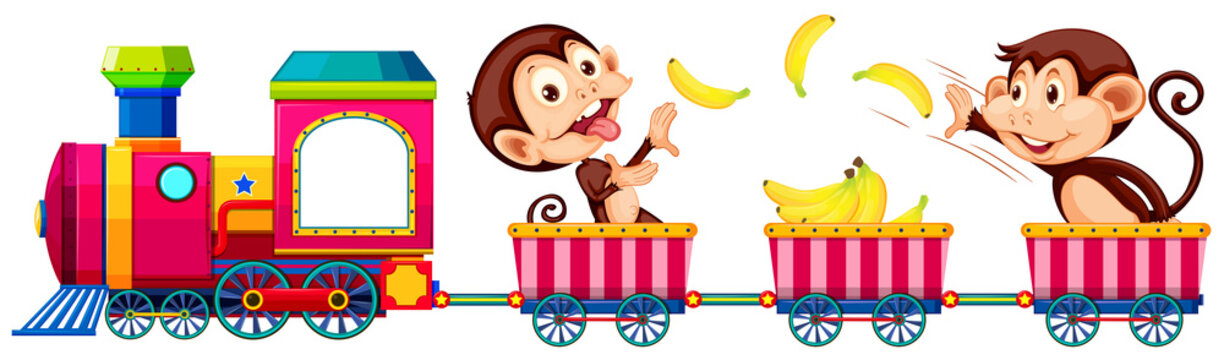 Playful monkey on the train