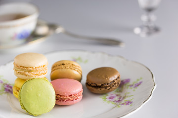 Old plate with macaroons