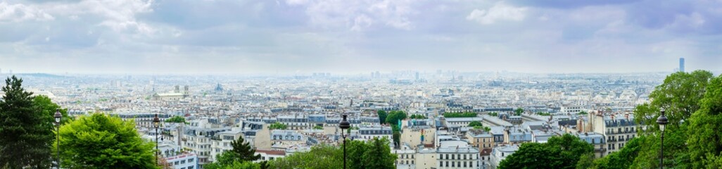 Fototapeta na wymiar View across Paris, France from the Sacre Coeur