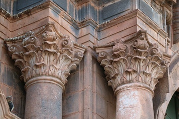 Gorgeous Column Ornament of Cathedral Basilica of the Assumption of the Virgin in Cusco, Peru, South America 