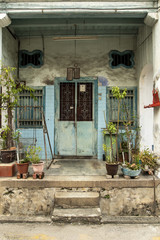 Fototapeta na wymiar Colourful Front Porch and Door in Penang, Malaysia