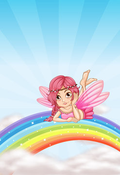 A fairy on the rainbow