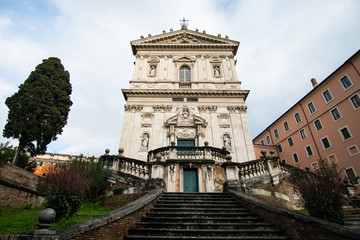 Fototapeta na wymiar The Church of Santi Domenico e Sisto (Saints Dominic and Sixtus) in Rome, Italy