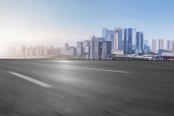 Road surface and skyline of Chongqing urban construction