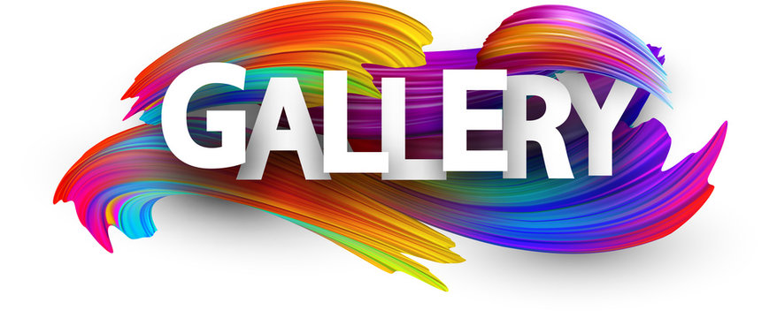 Gallery paper poster with colorful brush strokes.