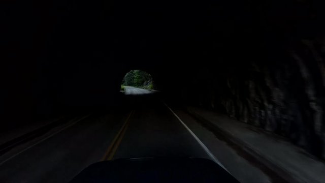 Mountain Tunnel Drive POV in Mt Rainer National Park