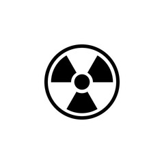 Radioactive Warning, Radiation. Flat Vector Icon illustration. Simple black symbol on white background. Radioactive Warning, Radiation sign design template for web and mobile UI element