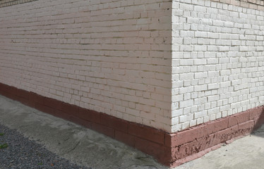 House corner, brick wall