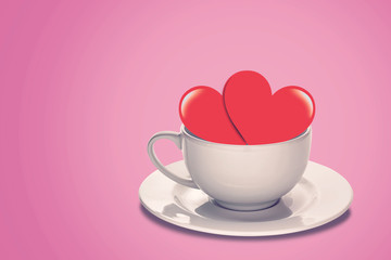 Love Concept on Pink Vintage Background