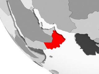 Map of Oman in red