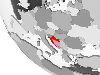 Map of Croatia in red