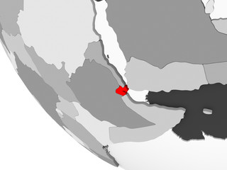 Map of Djibouti in red