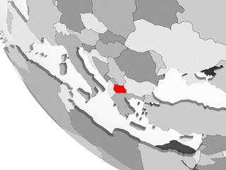 Map of Macedonia in red