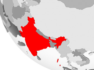 Fototapeta premium Map of India in red