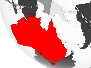 Map of Australia in red