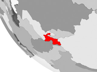 Fototapeta premium Map of Tajikistan in red