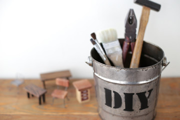 ステンシル　DIY風景