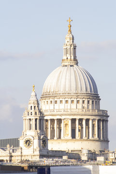 Wonderful aerial view of St Paul Cathedral in a sunny day, London, Uk.