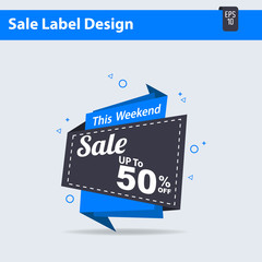 Big Sale label 50% offer discount, Big Sale Tag